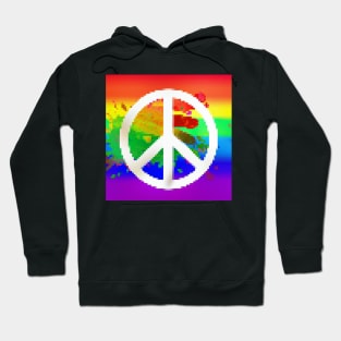 Rainbow Peace sign Glitch 2 Hoodie